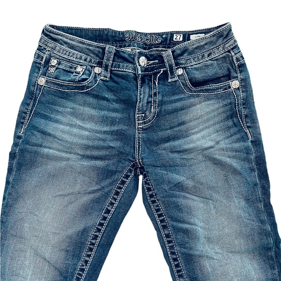 Miss Me Blue Jeans WOMEN’S Size 27 Signature Raw Hem Capri - Picture 3 of 9